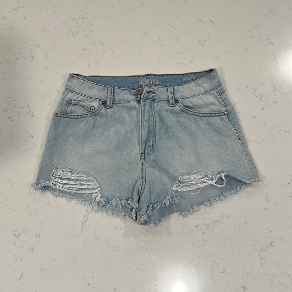 Rewash Brand Super High Rise Jean Shorts